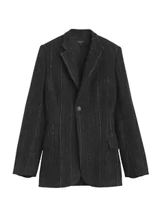 Шерстяной однобортный пиджак в полоску Laurence Rag &amp; Bone, цвет grey stripe