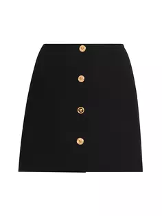Мини-юбка на пуговицах Enver Versace, черный