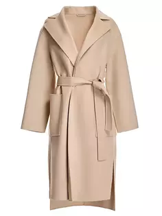 Пальто из шерсти и кашемира с поясом Maximilian, цвет almond