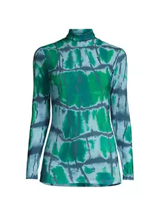 Блузка с водолазкой и принтом тай-дай Stella Jean, зеленый