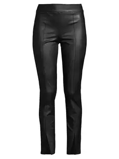 Узкие брюки из искусственной кожи Avenue Montaigne, цвет black pleather