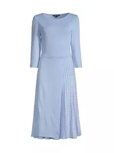 Плиссированное платье миди из мягкой вязки Misook, мультиколор