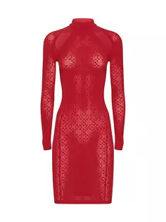 Мини-платье SIMKHAI x Wolford Body-Con с логотипом Wolford, красный