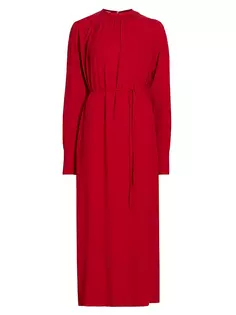 Платье-макси из крепа с длинными рукавами Toteme, красный