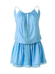 Короткое хлопковое платье Челси Melissa Odabash, синий