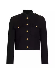 Укороченная хлопковая куртка Berenice Nili Lotan, черный