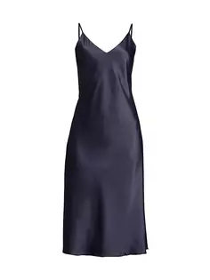 Атласное платье-комбинация Glamour Natori, синий