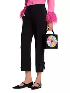 Укороченные брюки-смокинг из твила с бантом Kate Spade New York, черный