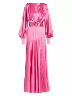 Атласное платье Carmen с поясом и декором Bronx And Banco, цвет electric pink