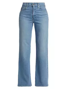 Эластичные широкие джинсы Faye с высокой посадкой Derek Lam 10 Crosby, цвет greenwich