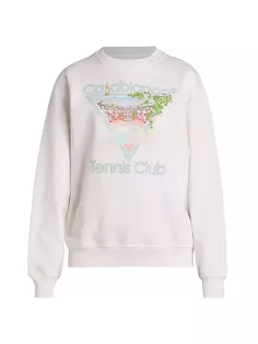 Хлопковый пуловер с рисунком Tennis Club Casablanca, цвет tennis club icon pastelle