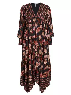 Асимметричное платье макси Rows Of Roses Free People, черный