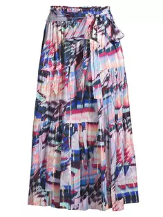 Плиссированная юбка миди Jenni из смесового хлопка с абстрактным принтом Change Of Scenery, цвет mosaic