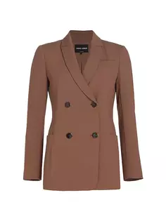 Двубортный пиджак из кади Giorgio Armani, светло-коричневый