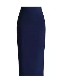 Юбка-карандаш с повязкой Hervé Léger, синий