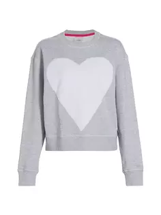 Хлопковый пуловер с принтом Collegiate Heart Terez, серый