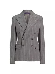Фланелевой пиджак Safford в меловую полоску Ralph Lauren Collection, серый
