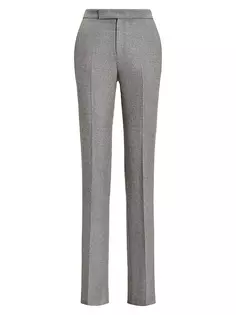 Прямые шерстяные брюки Ralph Lauren Collection, серый
