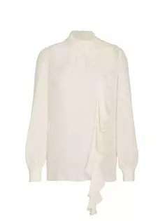 Блузка Georgette с рюшами спереди Dolce&amp;Gabbana, цвет bianco