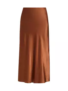Атласная юбка-миди Anya Rails, цвет cedar