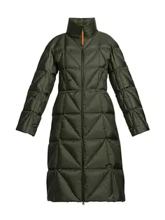 Длинное пальто вишнёвого цвета Edit Moncler, цвет olive green