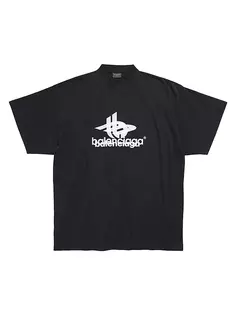 Многослойная спортивная футболка оверсайз Balenciaga, черный