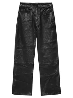 Укороченные кожаные брюки Le Jane Frame, цвет noir