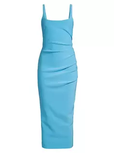 Платье-миди из крепа Karina Bec &amp; Bridge, синий
