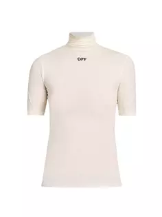 Водолазка с короткими рукавами и логотипом Off-White, черный