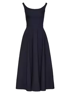 Платье миди из крепа Couture Valentino Garavani, темно-синий