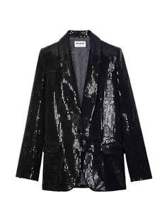 Однобортный пиджак Vive с пайетками Zadig &amp; Voltaire, цвет noir