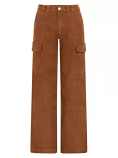 Широкие брюки-карго из льняной смеси Hudson Jeans, цвет caramel cafe
