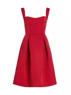 Плиссированное платье-трапеция с лифом Amsale, цвет cardinal
