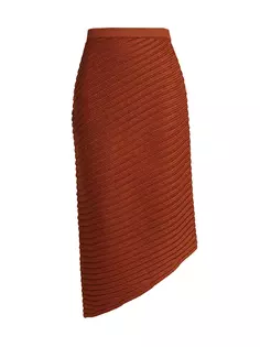 Асимметричная юбка-миди с консолью Staud, цвет cinnamon