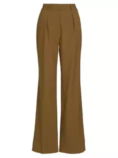 Плиссированные брюки с разрезом Calypso Derek Lam 10 Crosby, цвет moss