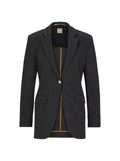 Куртка приталенного кроя из плотной ткани Boss, серый