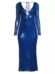 Платье миди с вырезами и пайетками Verona Bardot, цвет cobalt