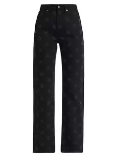 Прямые джинсы свободного кроя со средней посадкой и логотипом Nappy Alexanderwang.T, черный