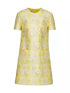 Короткое платье Iris из парчи Valentino Garavani, цвет yellow silver