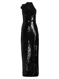 Платье-колонна Sabine с розеткой и пайетками Milly, черный