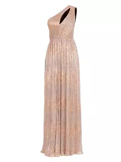Платье Kienna на одно плечо цвета металлик Dress The Population, цвет beige bronze