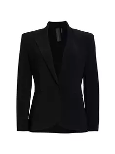Облегающий однобортный пиджак Norma Kamali, черный