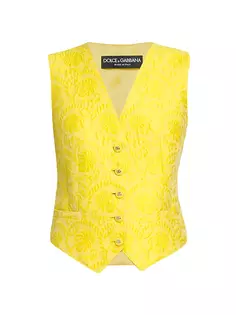 Жилет с цветочной вышивкой Dolce&amp;Gabbana, цвет giallo