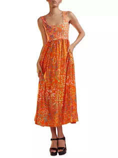 Платье миди Isla с цветочным принтом Cynthia Rowley, мультиколор