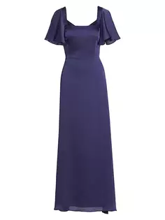 Атласное платье трапециевидной формы Aurora Sachin &amp; Babi, цвет deep cobalt