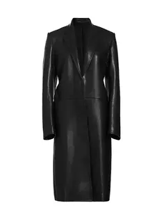 Кожаное пальто по индивидуальному заказу Helmut Lang, черный