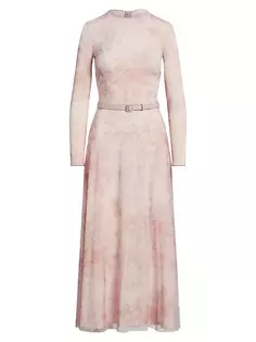 Трикотажное платье миди Alisen с цветочным принтом Ralph Lauren Collection, мультиколор