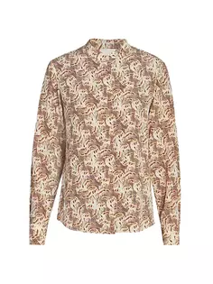 Рубашка Ilda из смесового шелка с абстрактным рисунком Isabel Marant, цвет natural
