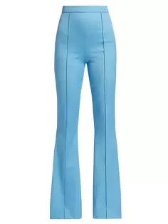 Шерстяные брюки-клеш со швами Oscar De La Renta, синий