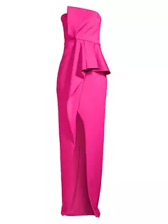 Асимметричное платье Jonas с драпировкой Black Halo, цвет iconic pink